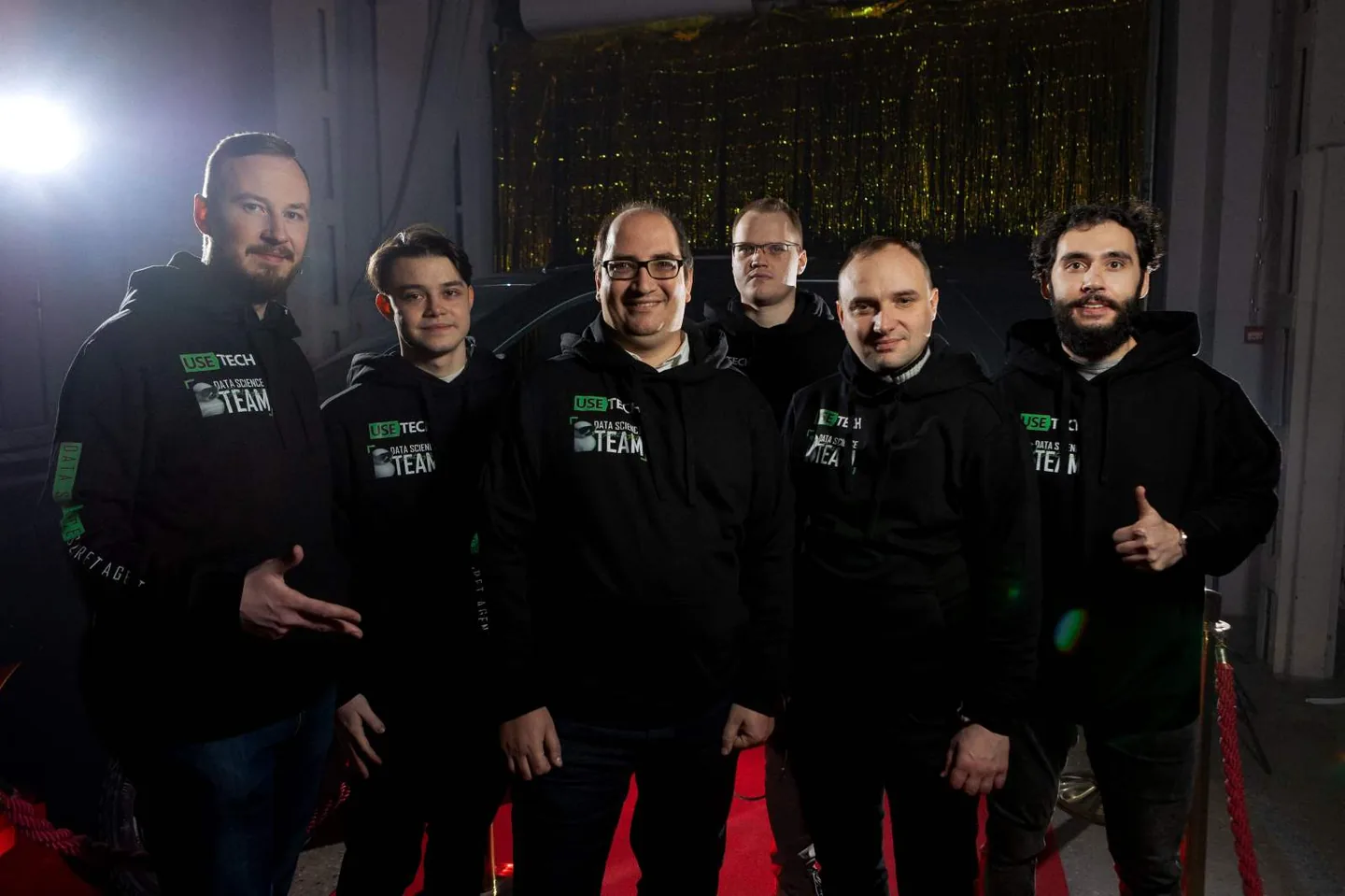 Usetech colleagues together at a company celebration
